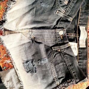 Furst of a kind Levis 514 waist 29 black dip dye cut offs Daisy Dukes